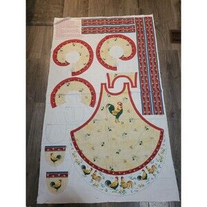 Daisy Kingdom Springs Creative Rooster Chef Apron Fabric Panel CP21444